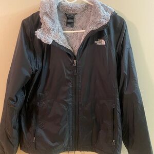 The North Face Anorak Med Medium Jacket Coat Hood Fur lined